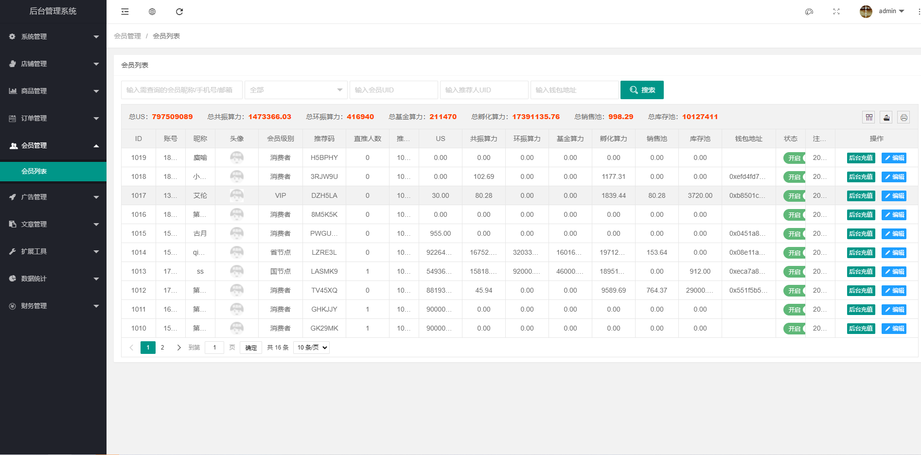 US算力商城系统/USDT充值/购物返利系统182-15