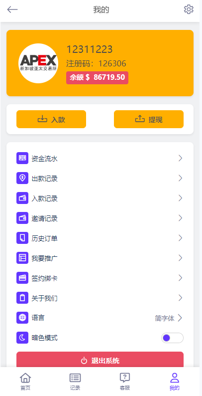 多语言外汇微交易系统/海外微盘源码/时间盘系统682-9