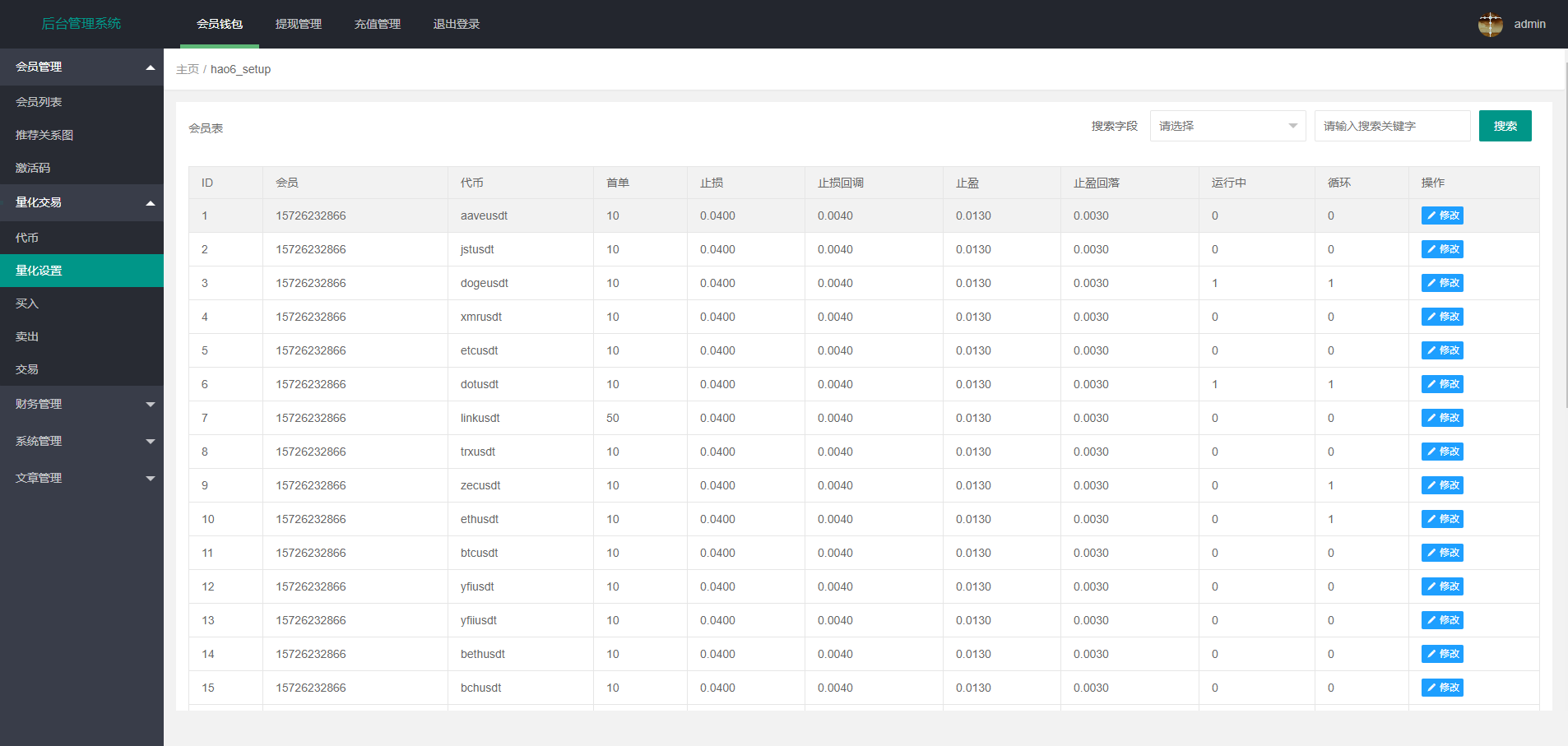 量化交易机器人马丁策略uniapp+thinkphp+workerman api69-13